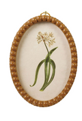 Framed Glass Wall Decor with Gold Ring Hanger