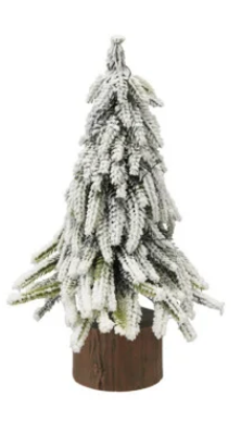 Plastic Tree with Faux Wood Slice Base & LED Light