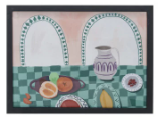 Wood Framed Glass Wall Decor