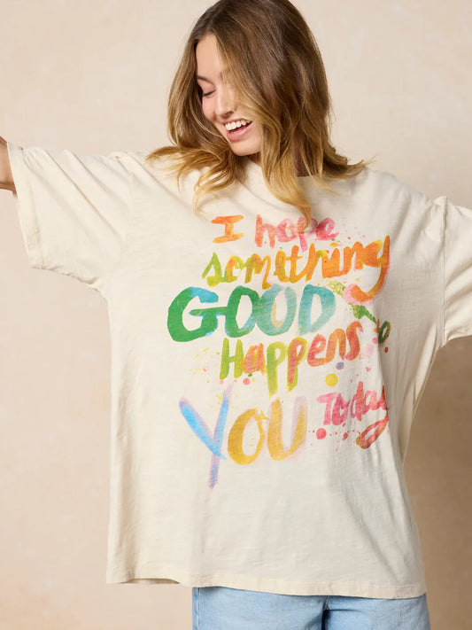 Life Is A Canvas Cotton Tee - Hope Something Good Happens