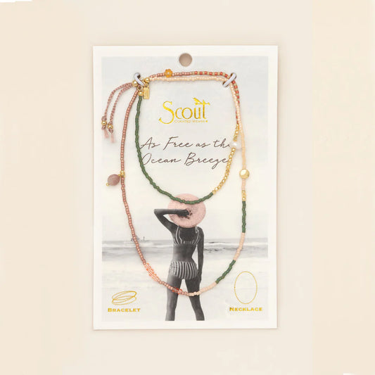 Mixed Media Wrap Bracelet/Necklace - Healing/Tourmaline/Gold