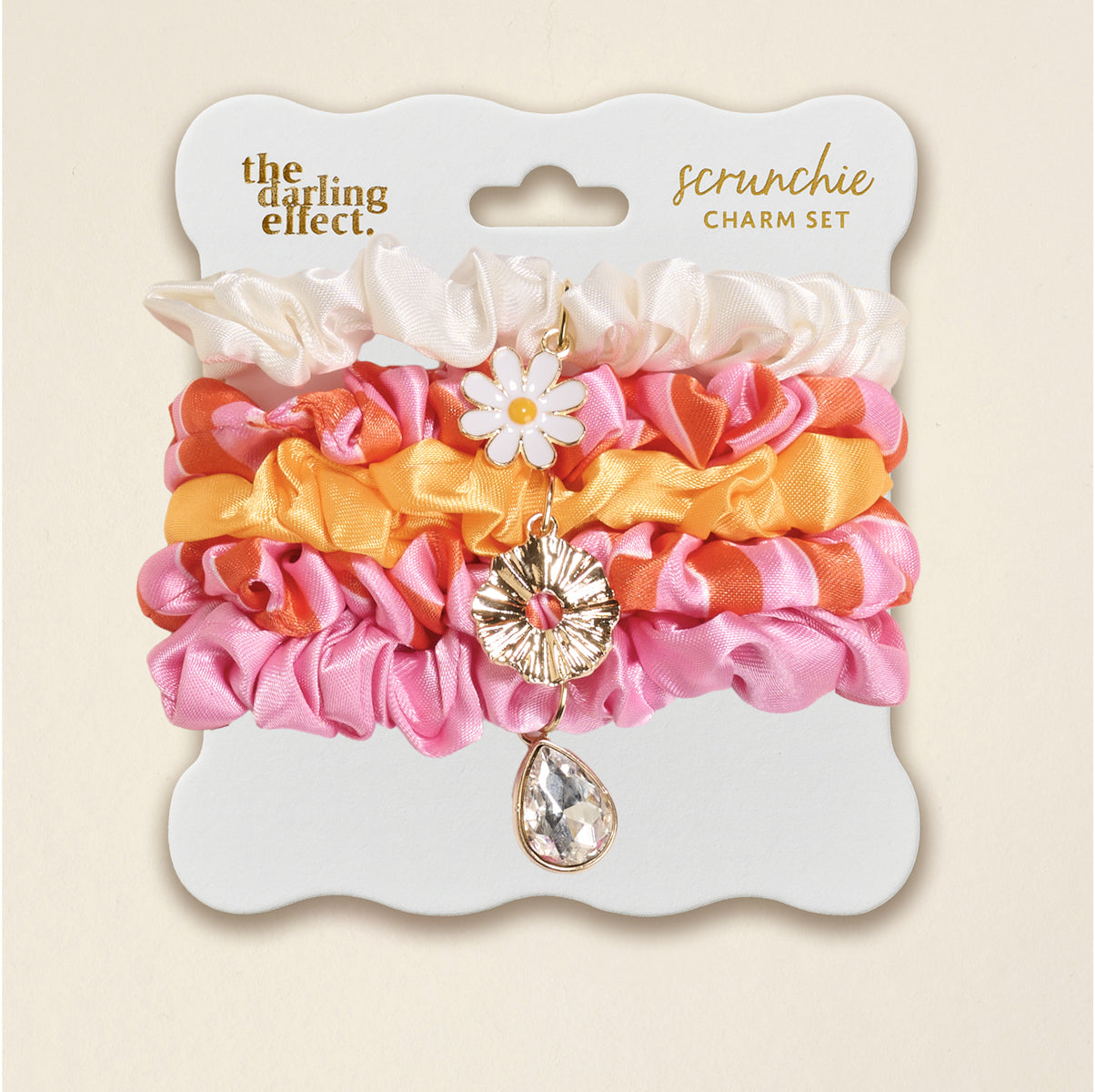 Scrunchie Charm Set - Sicily Stripes Pink