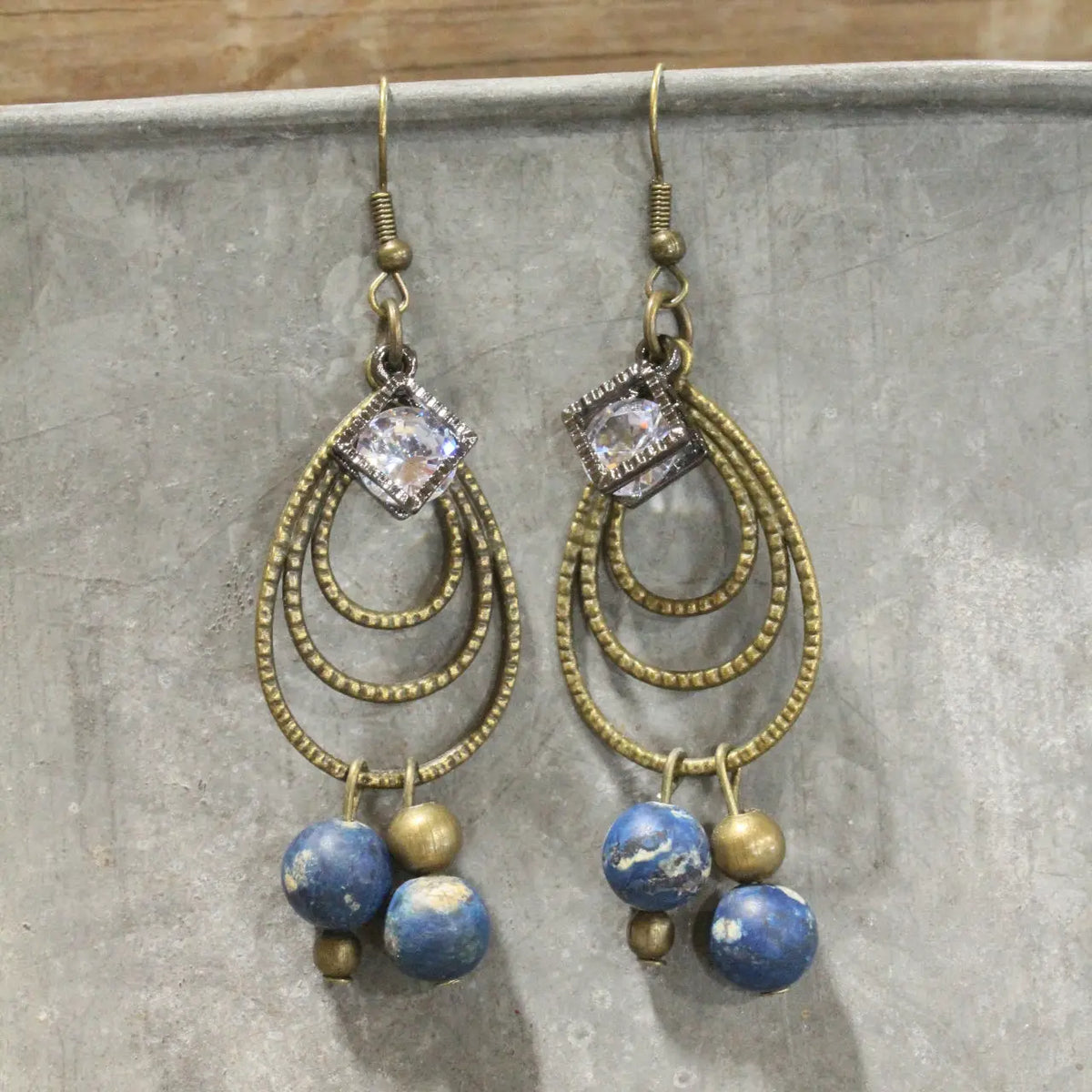Shades of Blue Budding Dangle Earrings
