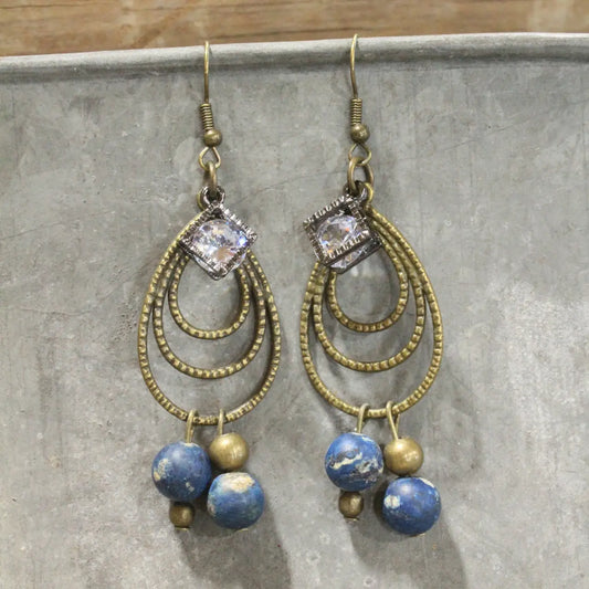 Shades of Blue Budding Dangle Earrings