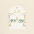 Pressed Flower Hoop Earring - Blue Baby's Breath/Gold