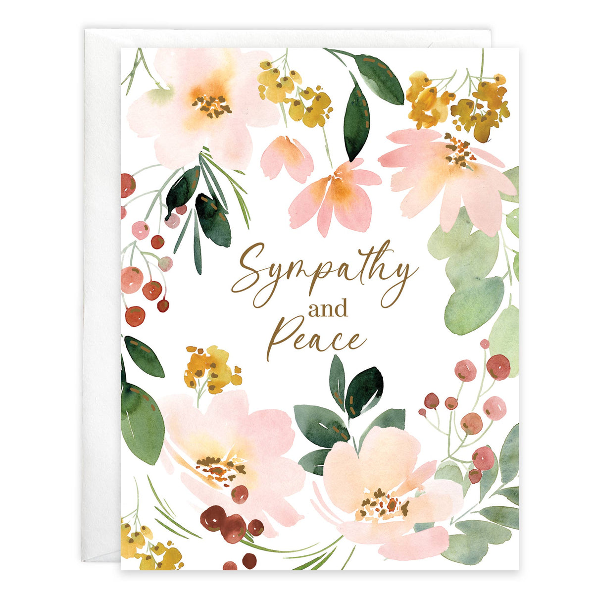 Coral Blossoms Scripture Sympathy Card