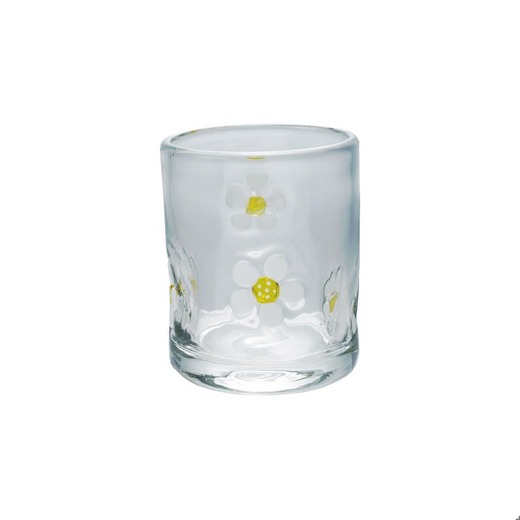 Daisy Embedded Drinking Glass