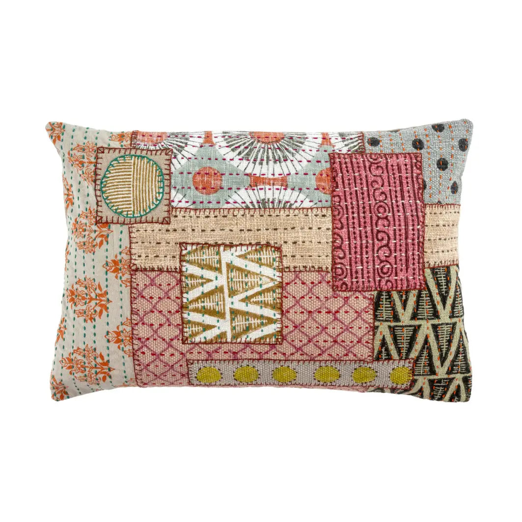 Kantha Patchwork Lumbar Pillow
