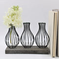 Metal Vases with Test Tubes Stand