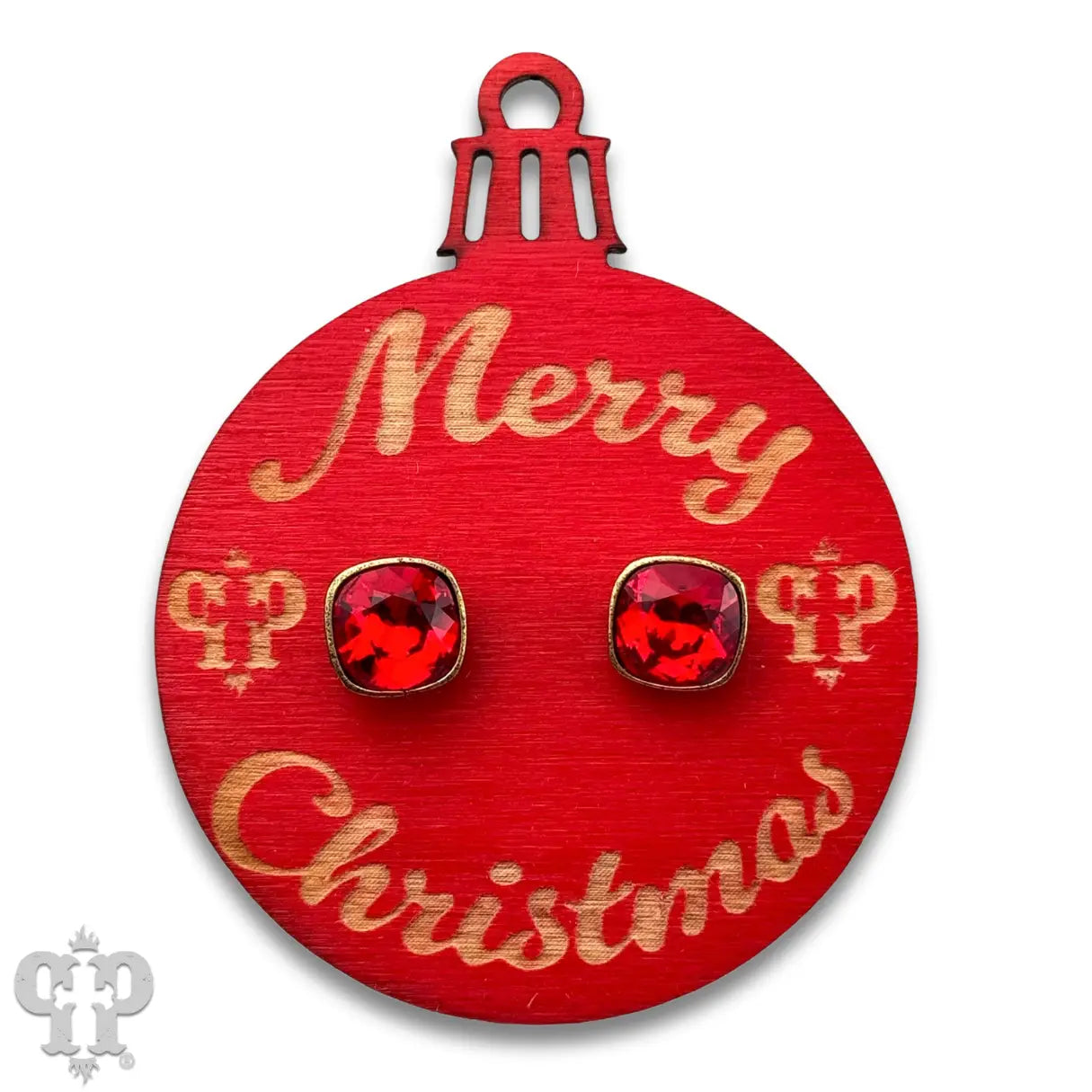 Austrian Crystal Stud Earring on Christmas Ornament