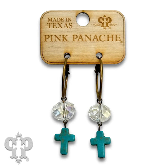 Turquoise Cross Earrings