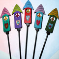 Birdhouse Peace Sign Metal Plant Stake