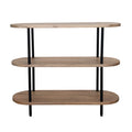 Oval Mango Wood and Metal 3-Tier Shelf