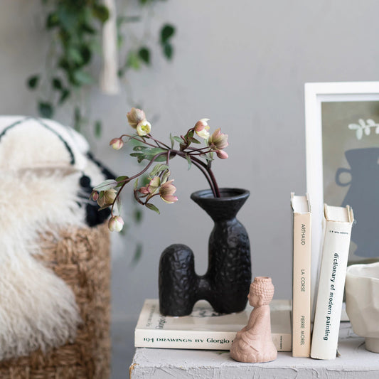 Textured Stoneware Sculptural Vase