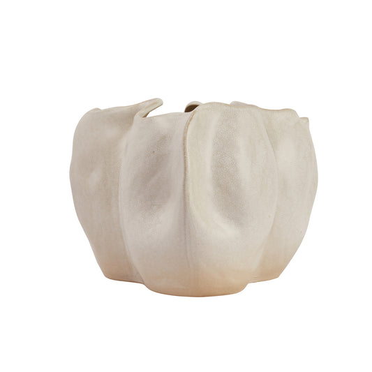 Cream Stoneware Organic Shaped Planter