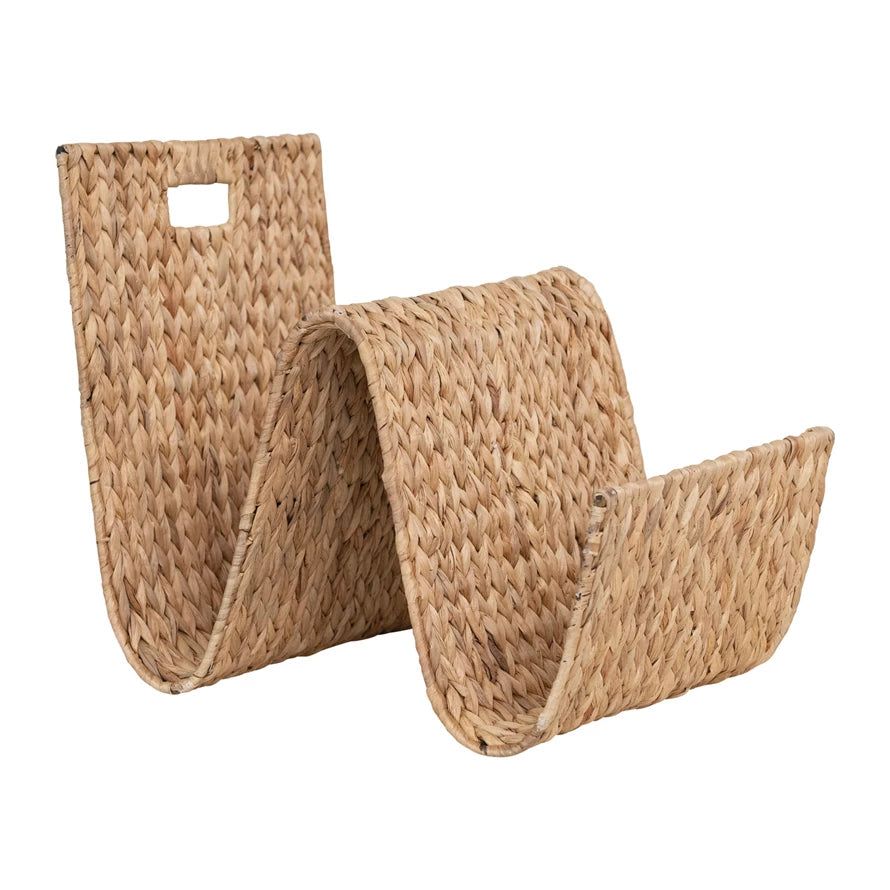 Water Hyacinth & Metal Magazine Holder