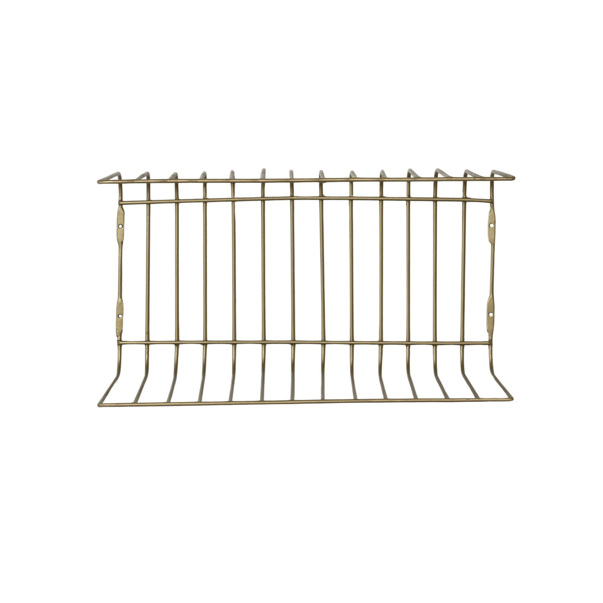 Antique Brass Metal Wire Wall Shelf