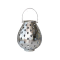 Hammered Metal Lantern with Handle & Cut-Outs