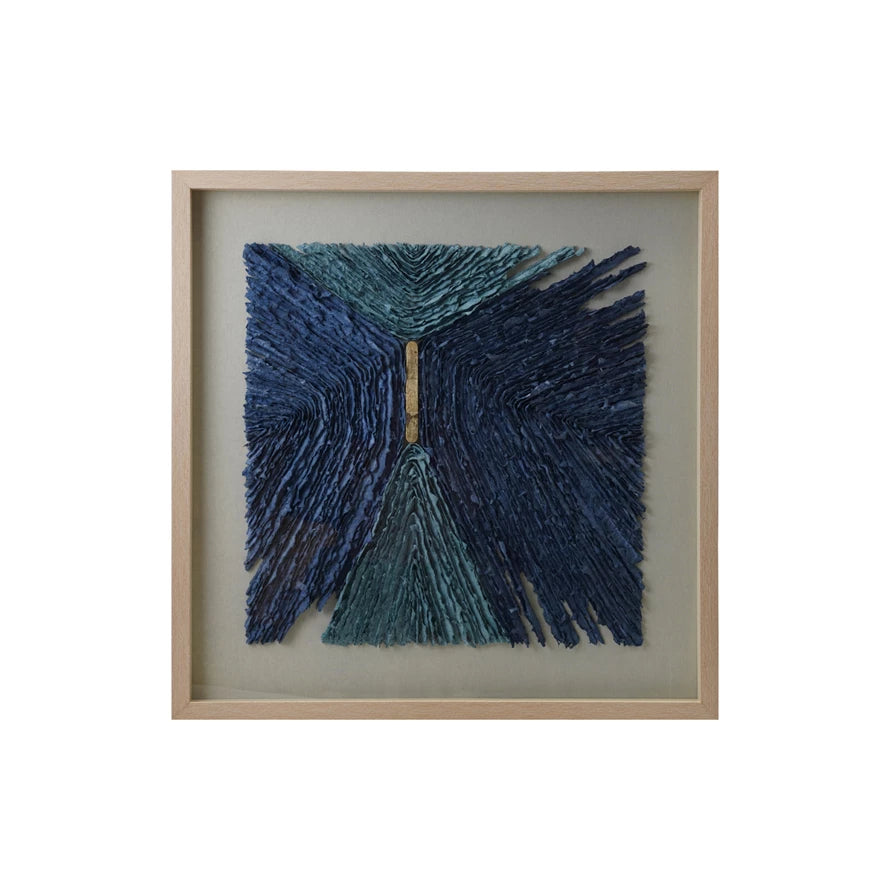Glass Framed Paper Shadow Box Wall Décor