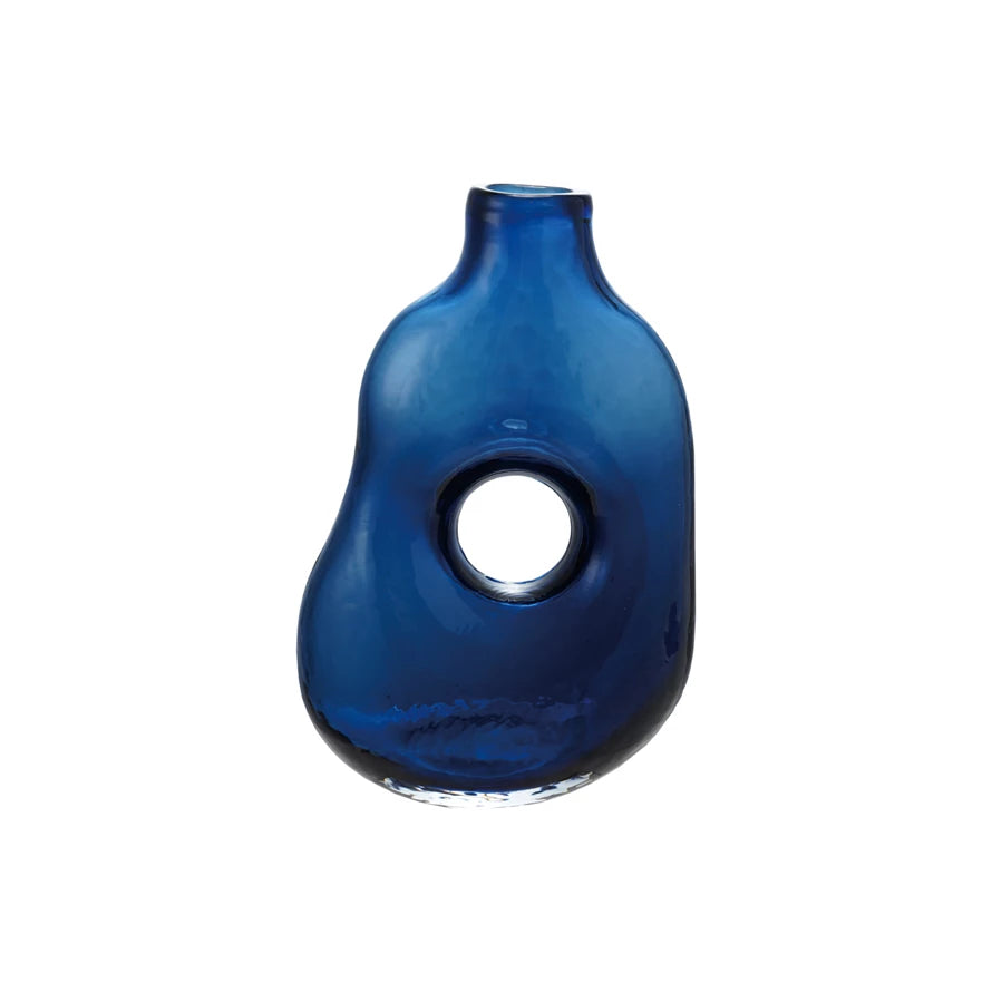 Blue Glass Abstract Vase