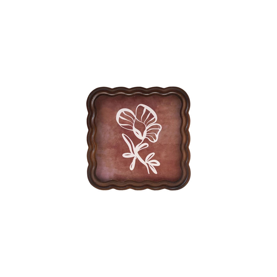 Natural Rubberwood Scalloped Photo Frame