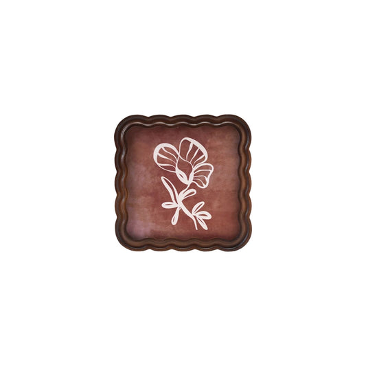 Natural Rubberwood Scalloped Photo Frame