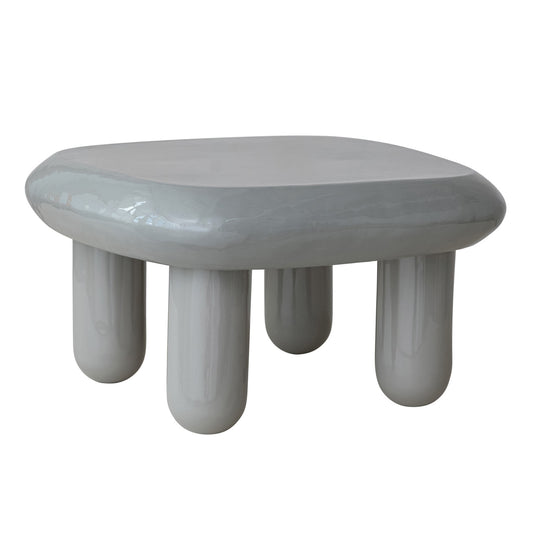 Grey Enameled Metal Table