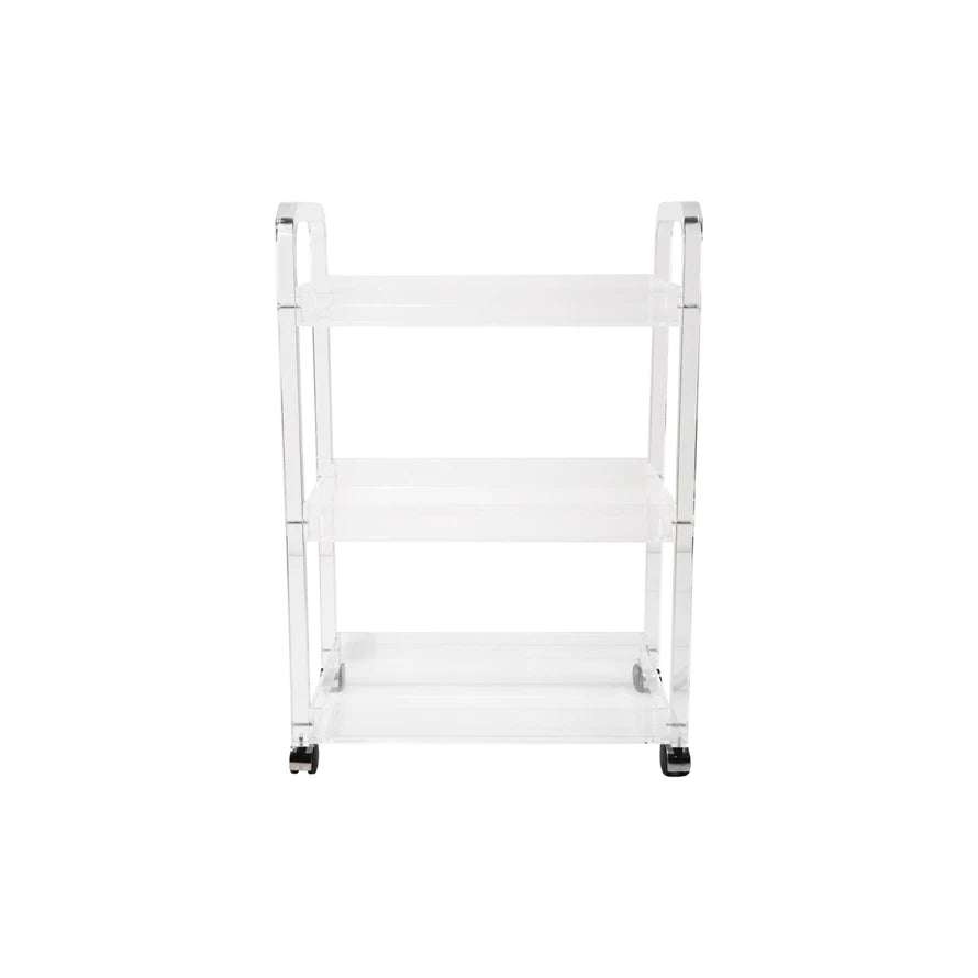 Clear Acrylic 3-Tier Bar Cart