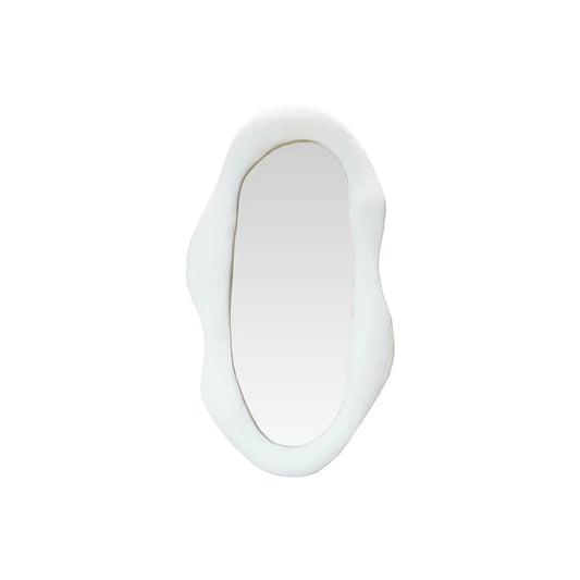 White Organic Shaped Resin Wall Mirror