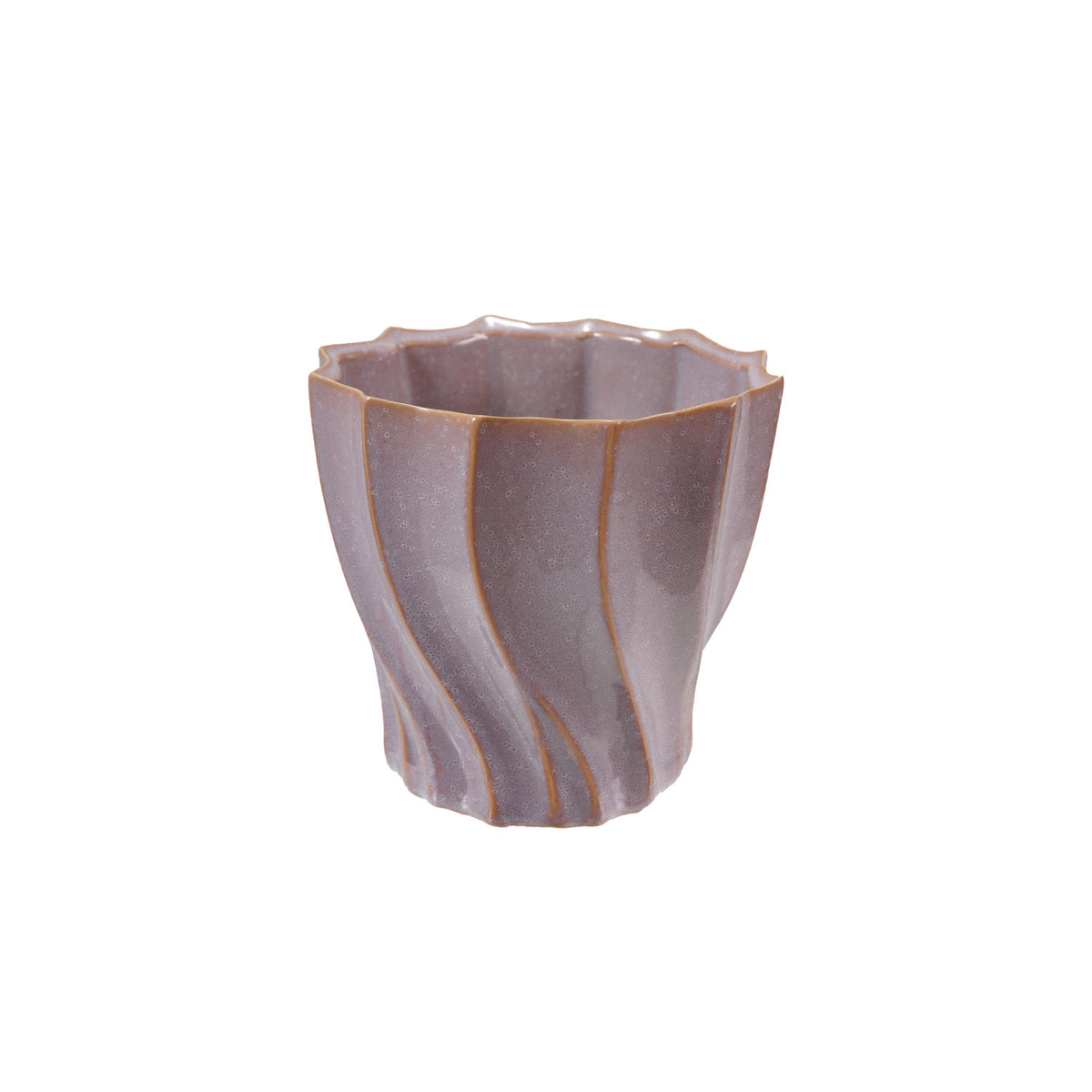Purple Stoneware Swirled Planter