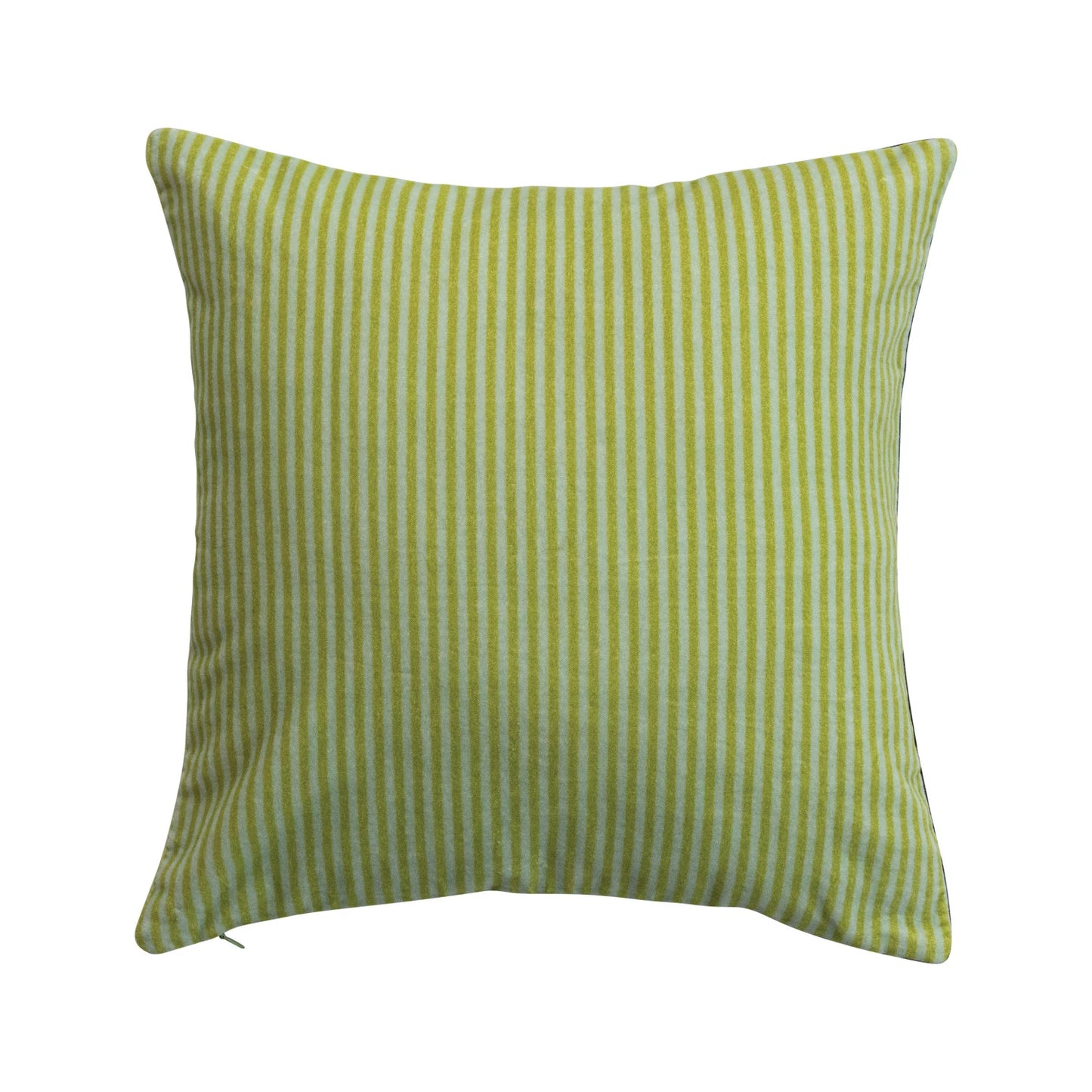 Velvet Printed Pillow w/ Abstract Design & Striped Back