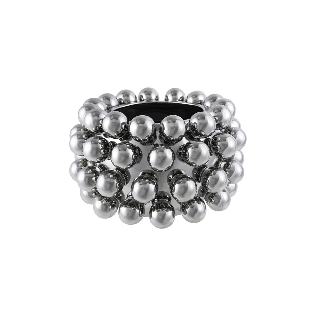 Stoneware Planter w/ Balls, Chrome Finish