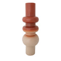 Tall Rust & Nude Color Ombre Enameled Vase