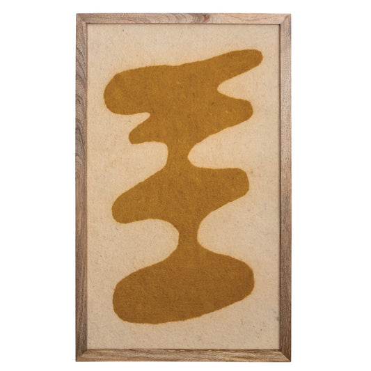 Cream & Mustard Abstract Framed Wool Felt Wall Décor