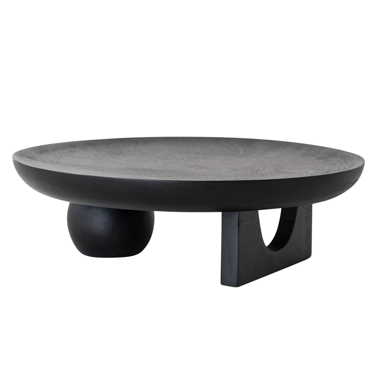 Mango Wood Footed Tray with Abstract Shaped Feet