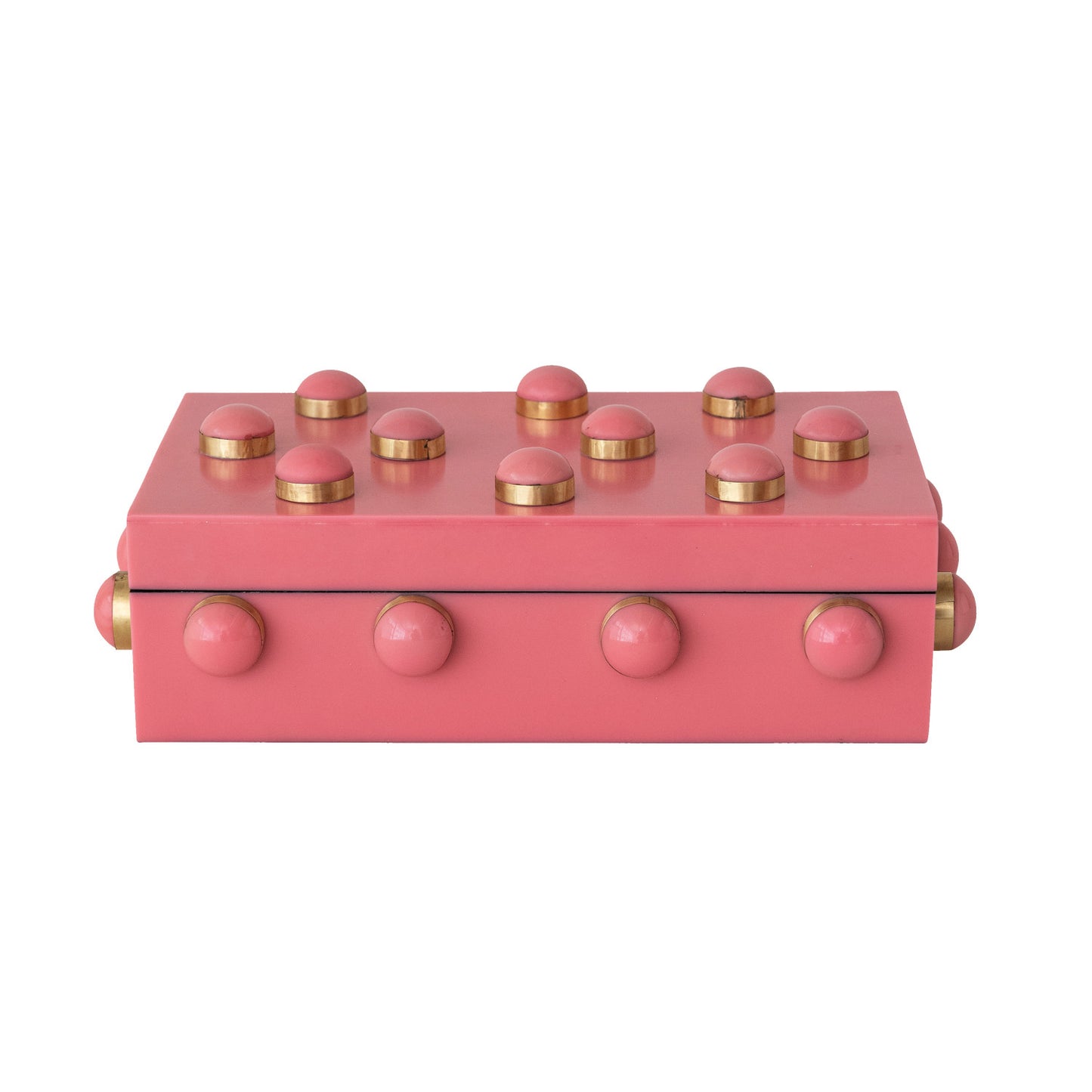 Pink Resin & Brass Studded Box