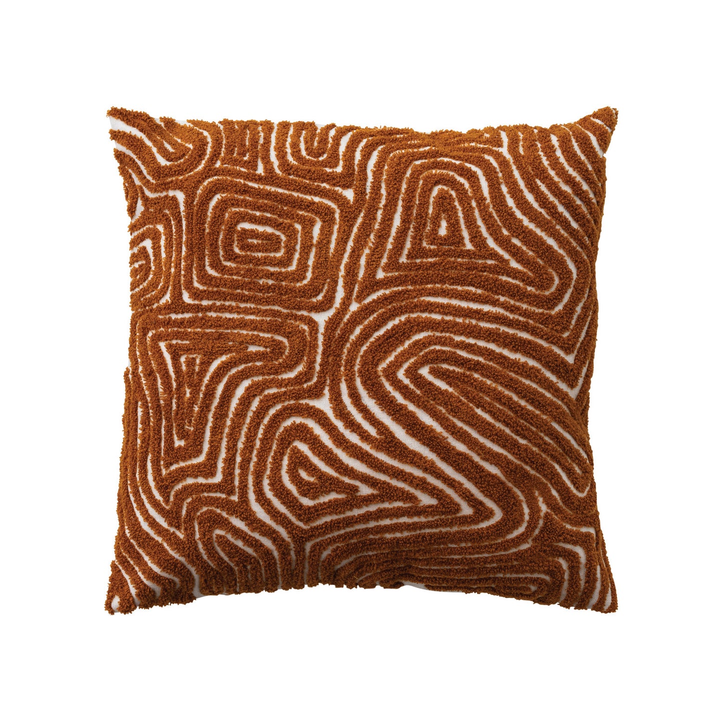 Brown Tufted Design Square Cotton Pillow