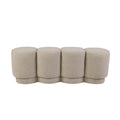 Cream Boucle Fabric Upholstered Bench