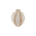 Tan & White Stoneware Striped Vase