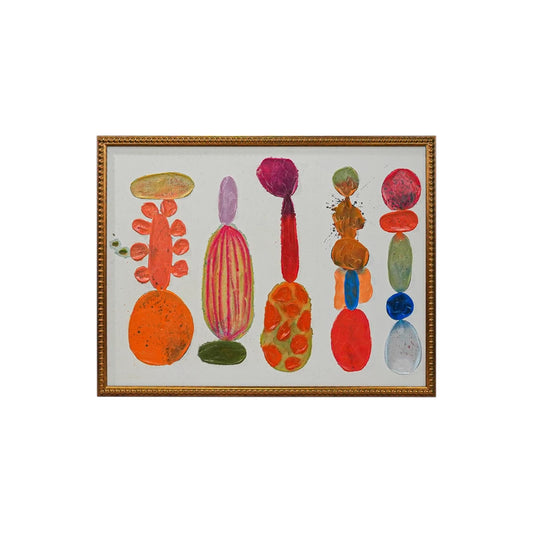 Abstract Design Hand-Painted Moulded Wall Decor