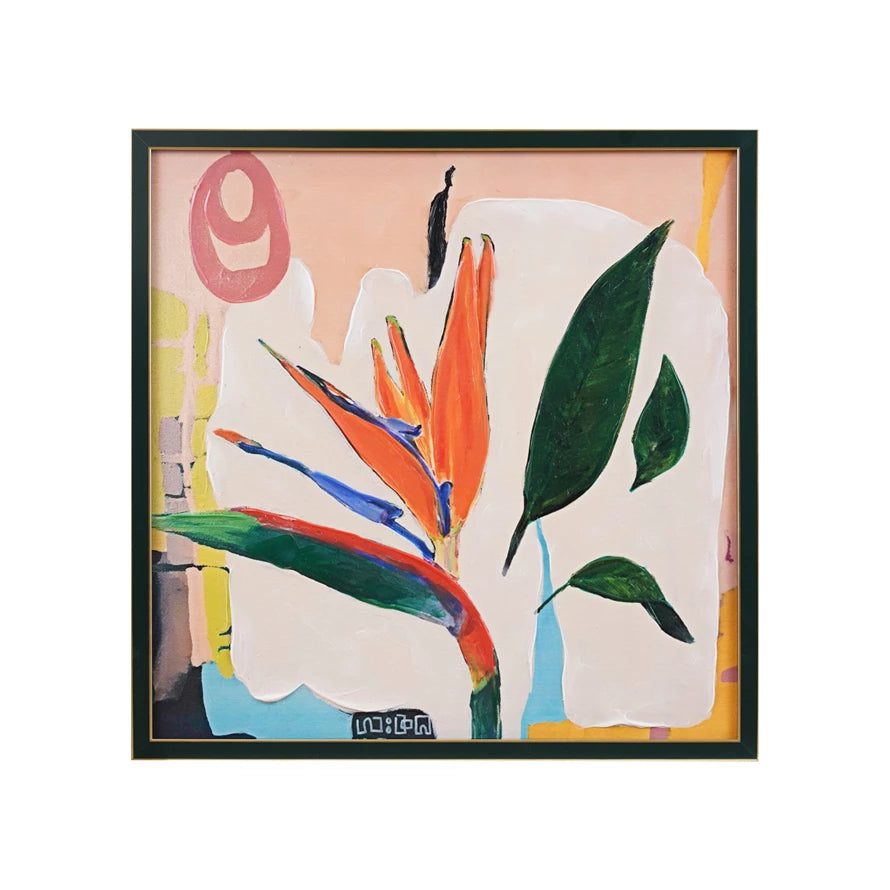 Bird of Paradise Hand-Painted Wall Decor