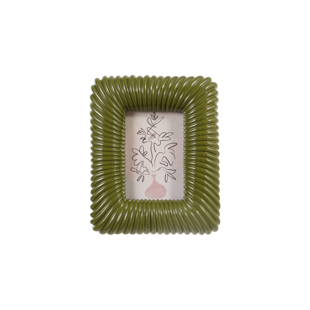 Ribbed Green Stone Photo Frame