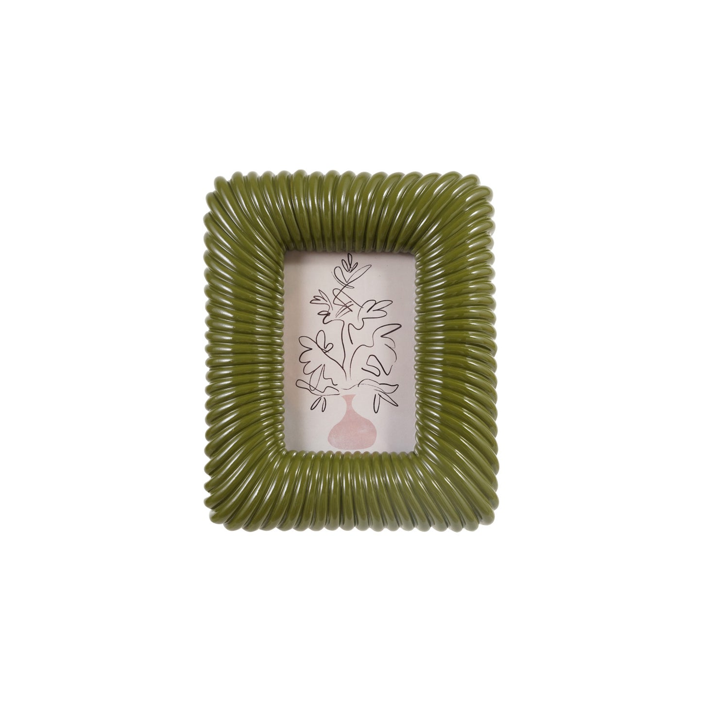 Ribbed Green Stone Photo Frame