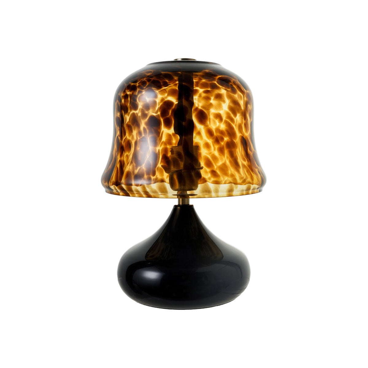 Tortoise Glass and Iron Table Lamp