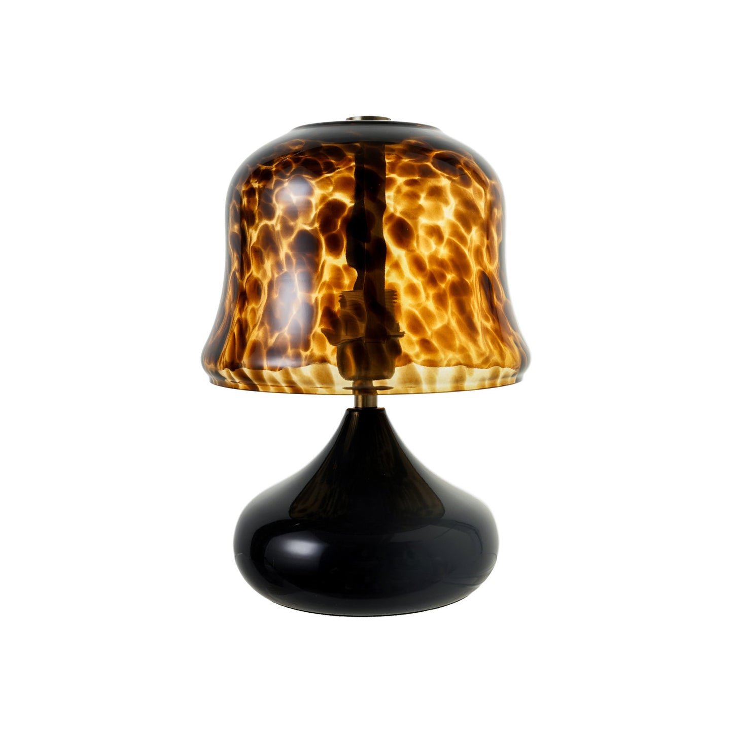 Tortoise Glass and Iron Table Lamp