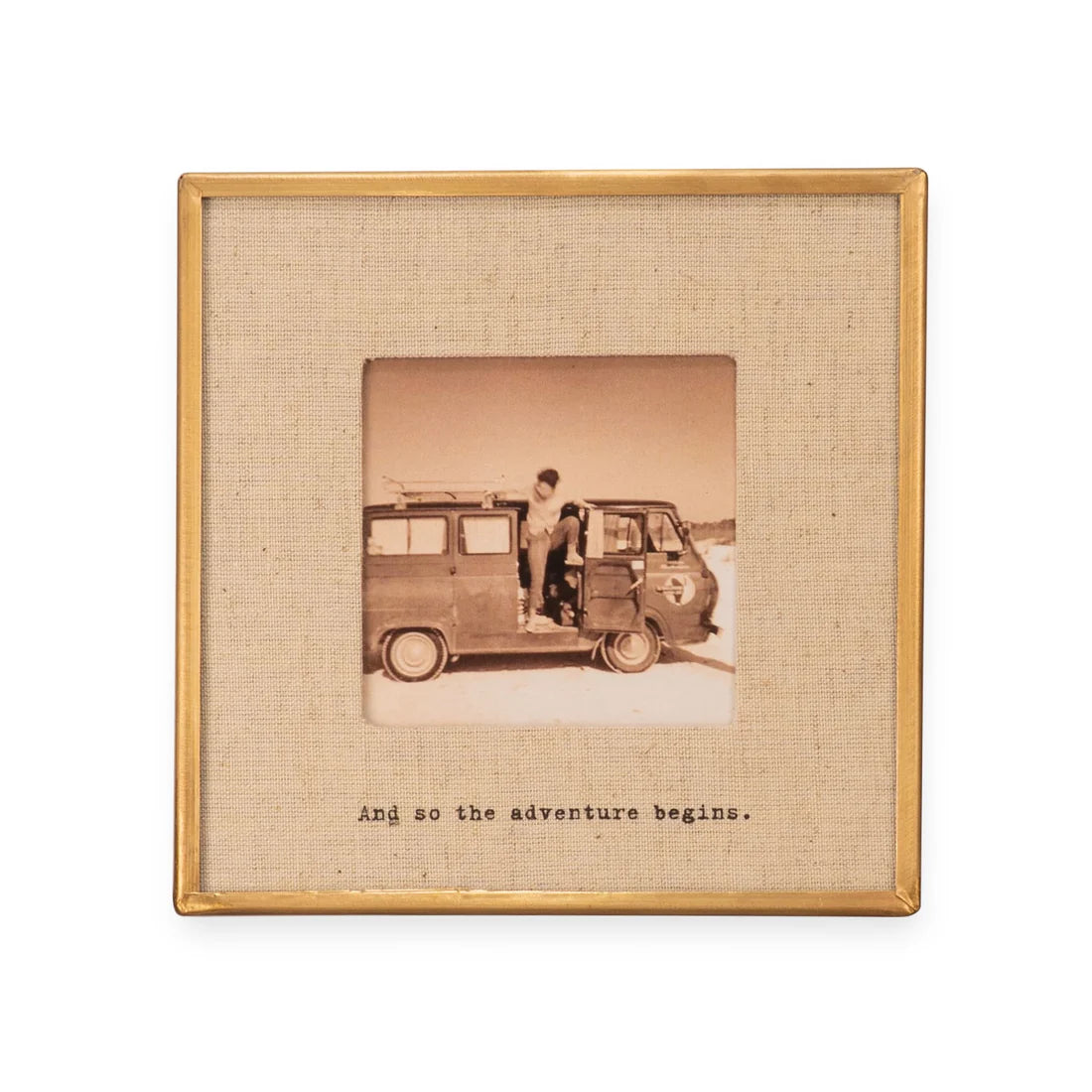 Square Brass Linen Frames