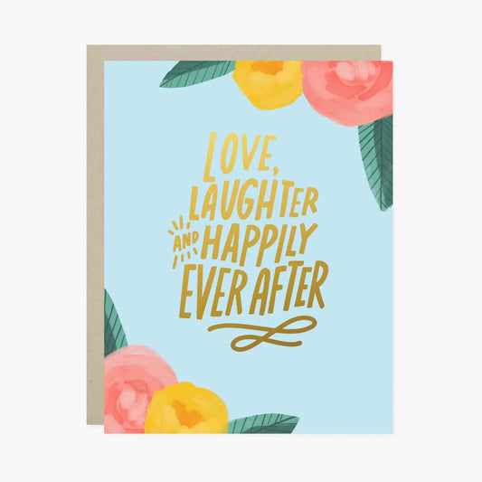 Love Laughter Happily Wedding Card