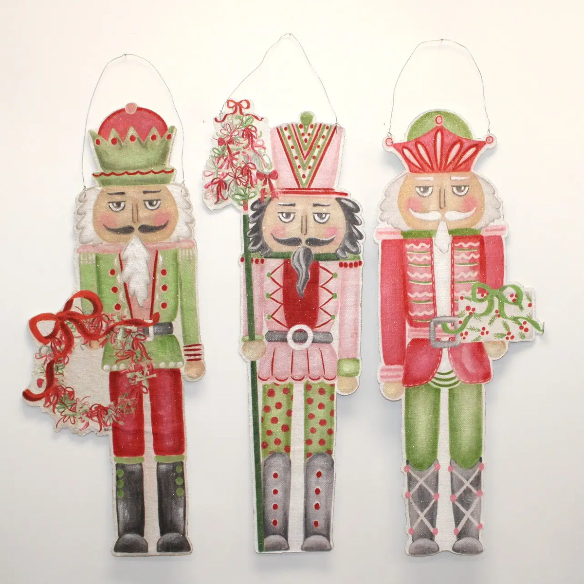 Hand Embellished Nutcracker Burlap Door Decor