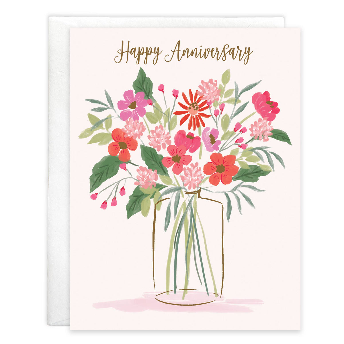 Charming Flower Vase Anniversary Card