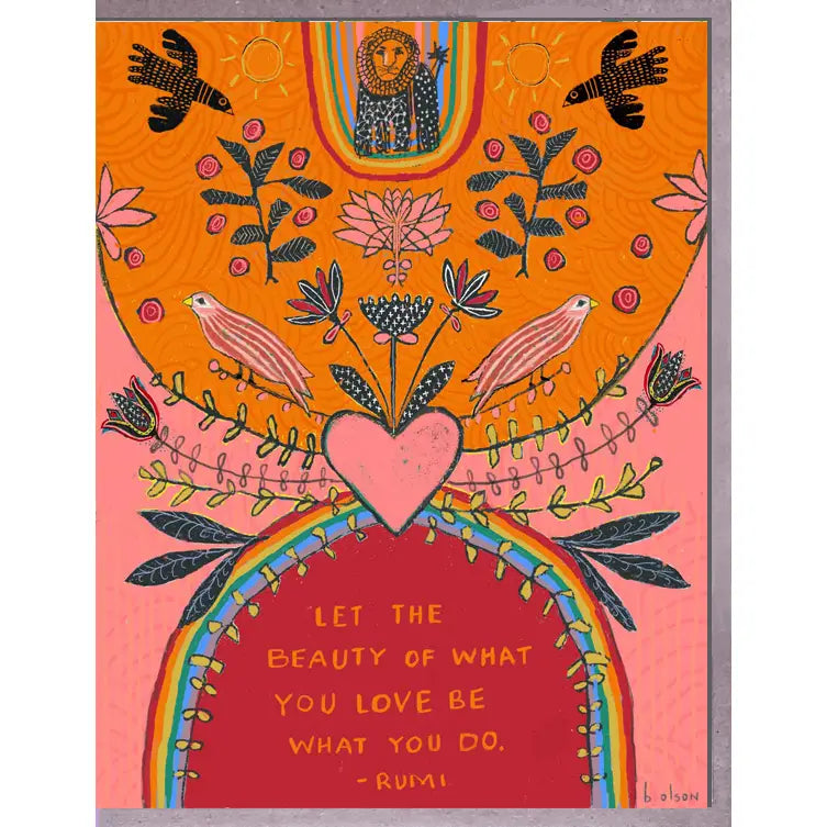 Lion Heart Rumi Greeting Card